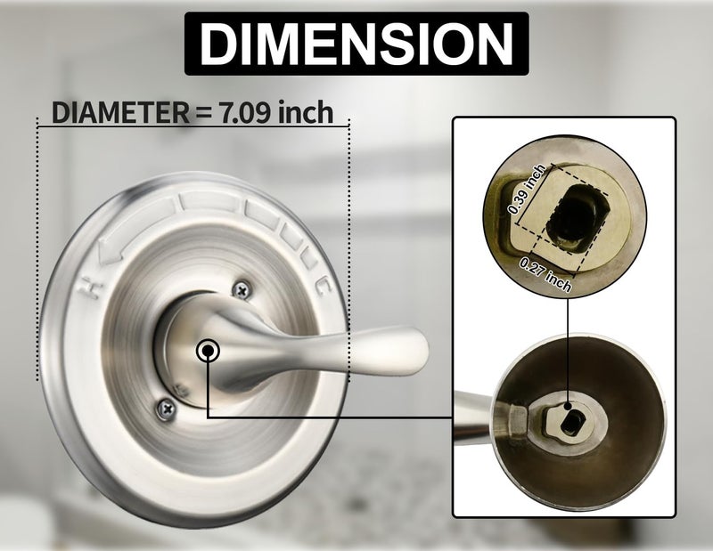 Merdicment T13020-SS Brushed Nickel Stainless Steel Replacement for Delta Classic 13 14 Series Single-Function Handle Trim Kit,Fit for Shower Rough-in Valve R10000 Series, (RP46074 Cartridge Included) - Image 2